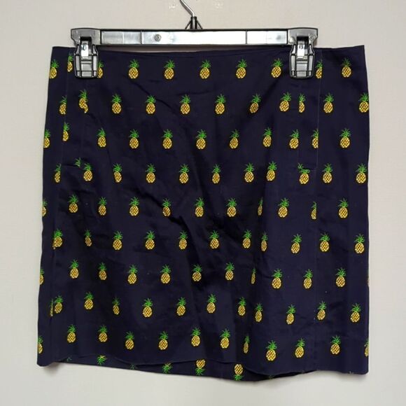 J Crew Blue Pineapple Mini Skirt - Picture 1 of 5